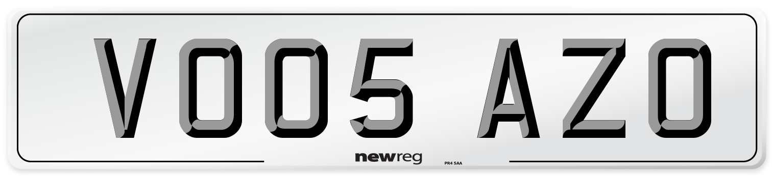 VO05 AZO Number Plate from New Reg